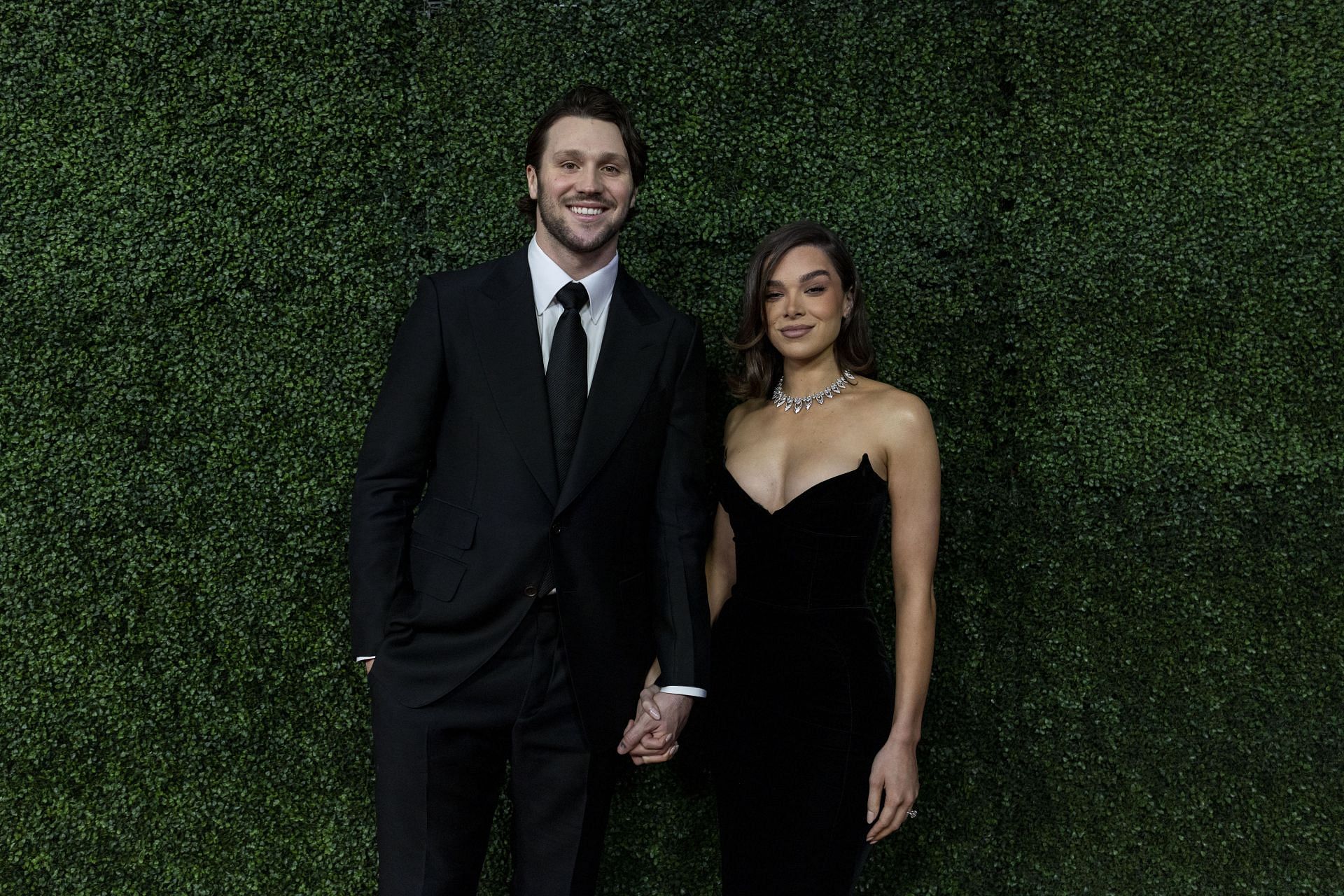 Josh Allen (L) and Hailee Steinfeld - Source: Getty